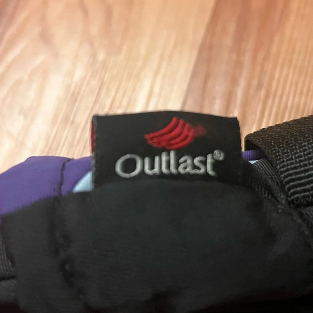 Youth Head Outlast Black and Purple Ski or Snowboard Gloves